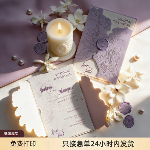Niche invitation card wedding invitation card wedding banquet wedding invitation advanced French creative envelope card wedding invitation customized printing