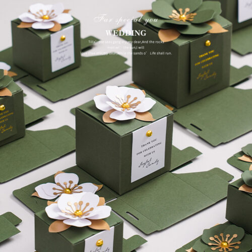 Light Luxury Forest Green Wedding Candy Box, Souvenir Packaging Candy Box, Empty Box, Amazon Same Style